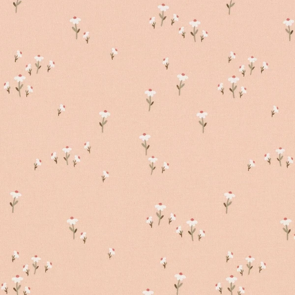 Jersey coton Prairie de marguerites – rosé - Idéal pour Vêtements bébé
