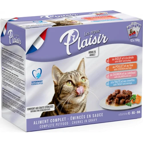 Pack Repas Plaisir émincés en sauce pour chat stérilisé