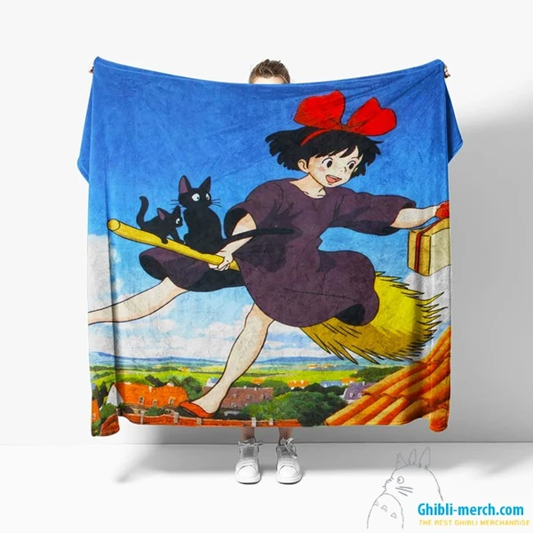 Kiki Blanket Ghibli Fleece Muticolors For Sale (8 Colors) | Ghibli Merch Store