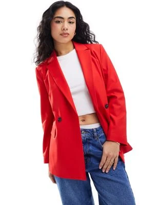 Stradivarius - Blazer oversize ajusté - Rouge  | ASOS