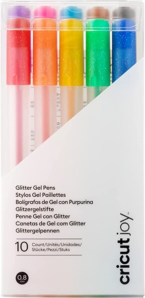 Cricut Glitter Gel Pen Set | Arc-en-Ciel | Point Fin 0,8 mm | 10 Pack | pour Une Utilisation Joy, Multi, 10 Pièces : Amazon.fr: Cuisine et Maison