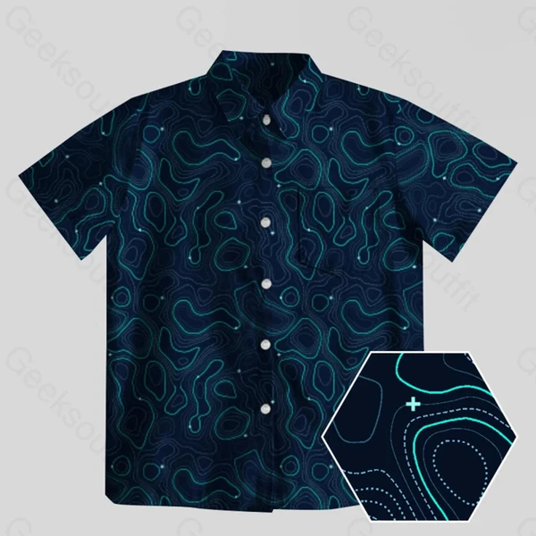 Chemise : Geographic Contour Navy Blue