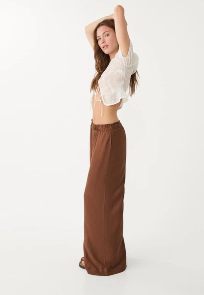 Pantalon palazzo fluide en lin