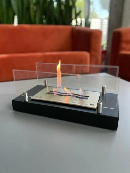 Cheminée bio autonome • Cheminée de table • HITZE CALYPSO 40x17x20 NOIR • CHEMINEE À BIOPALIUM