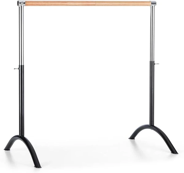 KLAR FIT Bar Lerina - Barre de Danse, Hauteur Entre 70 et 113cm, sans Fixation Murale, 38mm de diamètre, Tubes d'acier, Caoutchouc antidérapant, Pieds Solides