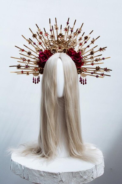 🌹🌞✨❣️Halo Crown, Flower Halo Headband hi, Halo, Halo Headpiece, Crown, Headband, Headpiece, Halloween, Sugar Skull, Halloween Costume, Party Costume