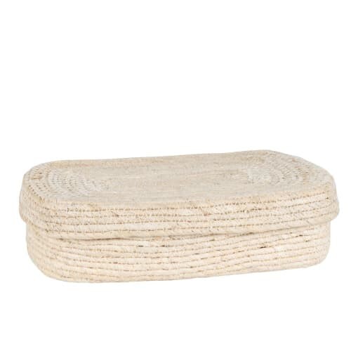 Boîte en fibre de maïs tressée blanche | Maisons du Monde