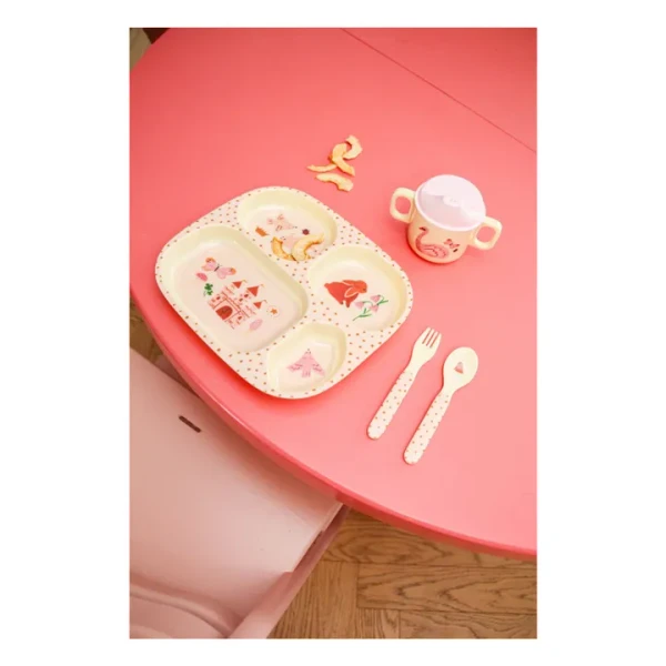 Assiette compartimentée en mélamine Conte de Fées | Rose