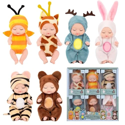 Hojalis Mini Reborn Poupee, Réaliste Mini Poupée émulée, Lavable Be Poupee 6 Set Poupee Reborn Endormie Avec 6 Biberon Po Amz B0 Hojalis Mini Reborn Poupee, Réaliste Mini Poupée émulée, Lavable Be Poupee 6 Set Poupee Reborn Endormie Avec 6 Biberon Po Amz B0