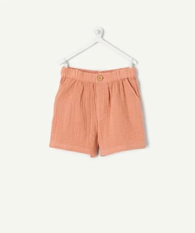Short bébé garçon coton terracotta