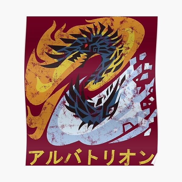Monster Hunter World Iceborne Alatreon Kanji | Poster