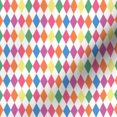 harlequin retro rainbow diamond pattern Fabric | Spoonflower