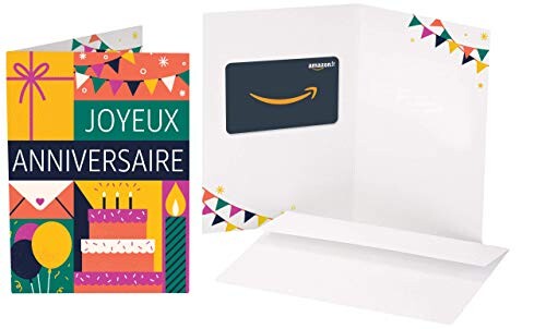 Carte cadeau Amazon.fr - Dans une carte de vœux Anniversaire Icônes émeraudes et jaunes