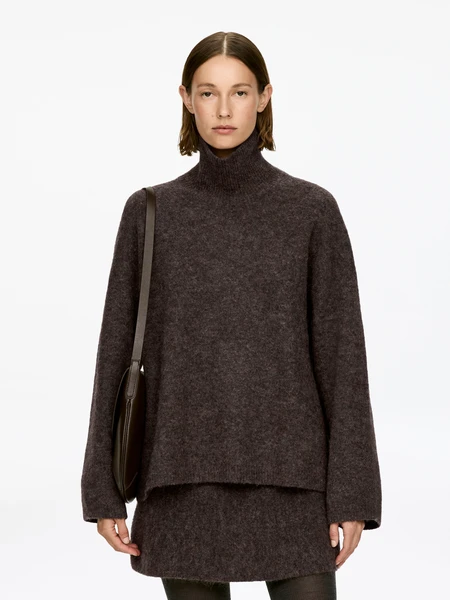 Pull à col roulé – Marron – Femme – ARKET FR