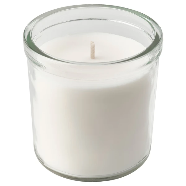 TRÅDCYPRESS Bougie parfumée dans verre - linge frais/blanc 40 hr