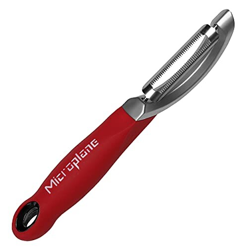 Microplane Éplucheur/Économe à Lame dentelée Ultra affutée en Acier Inoxydable s´adapte aux gauchers et aux droitiers
