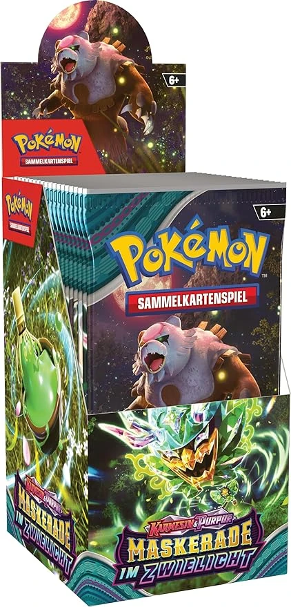 Pokémon - Jeu DE Cartes À Collectionner : BOÎTE D'EXPOSITION CARMESIN & Purple - Mascarade au crépuscule (18 boosters)