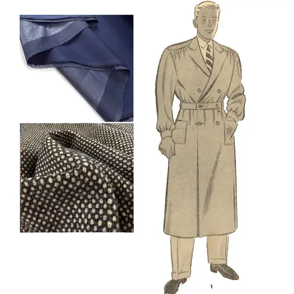 Modèle des années 1930, Trench-Coat pour hommes - Poitrine 36" (91,4 cm)