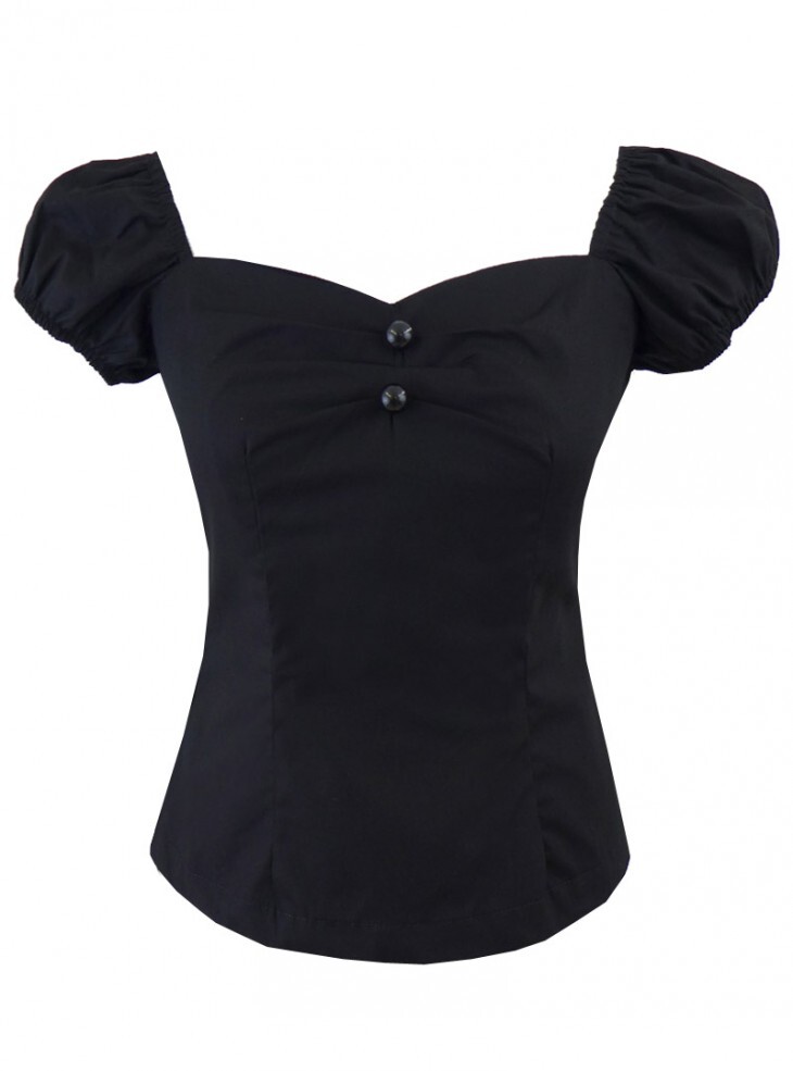 Tee-shirt Rockabilly Gothique Rock Ange'Hell "Dolores Just Black"