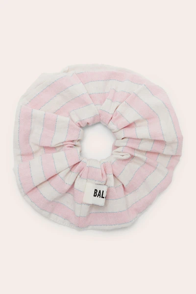 Chouchou Billy XL rayures rose et blanc