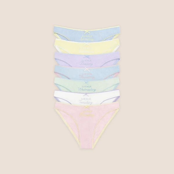Culottes Days of the Week (pack de 7) - Pastel Multicolore