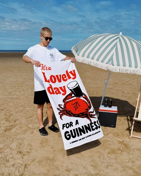Guinness x UN:IK 'Crab' Beach Towel - Sand
