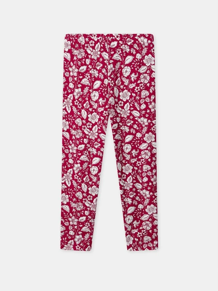 Legging fuchsia imprimé fleuri Fille