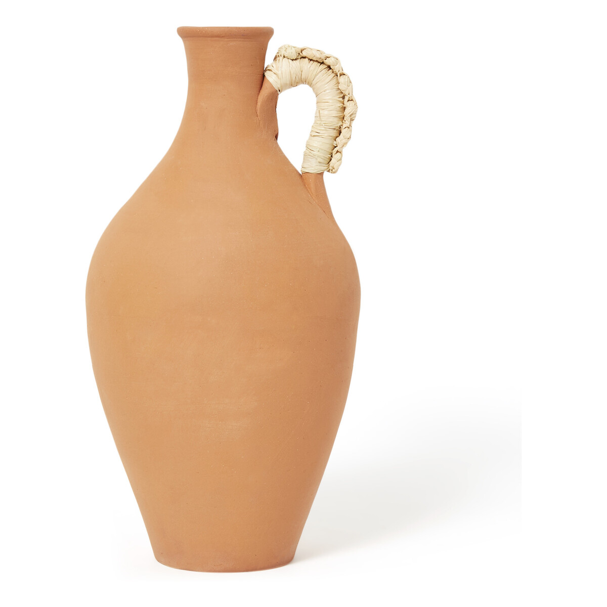 Vase en terre cuite, anse tressée Terracotta Chabi Chic Design