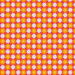 Daisy Power - Pink And Orange 1.25" Fabric | Spoonflower
