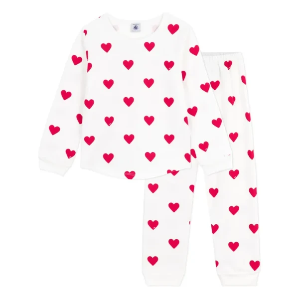Pyjama Molletonné Cœurs | Ecru
