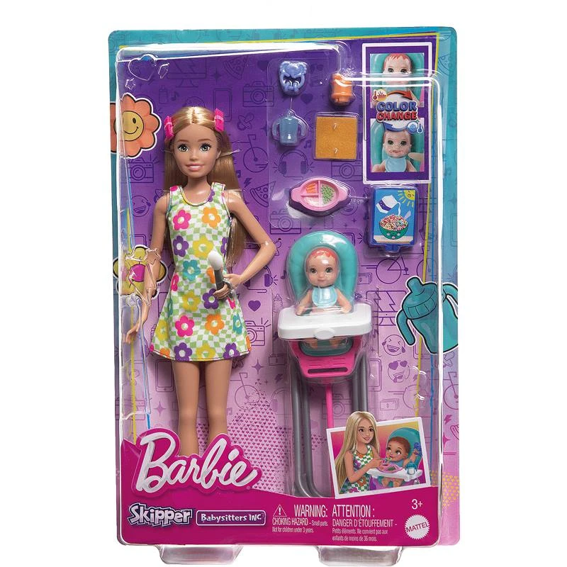 Coffret baby-sitter repas bébé barbie multicolore - Mattel