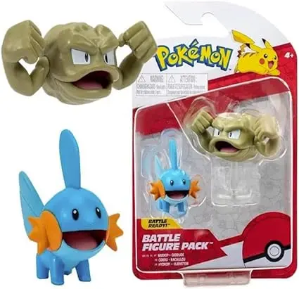 Pokemon Figurine Jouet 5 cm Gobou & Racaillou Figure de Combat Nouvo 2023 - sous Licence Officielle Jouet