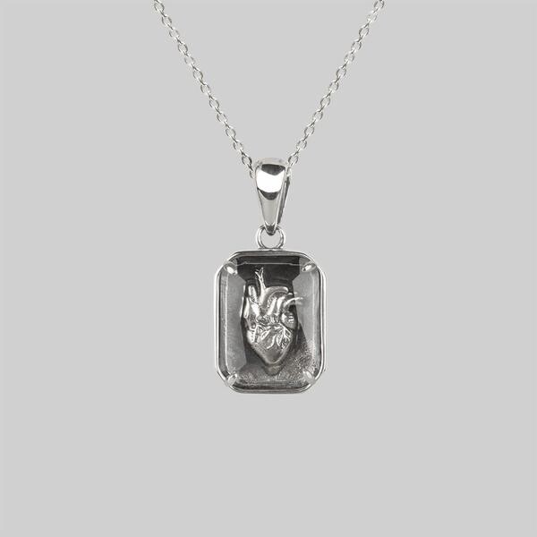 HEART KEEPER. Anatomical Heart Under Glass Necklace - Silver – REGALROSE