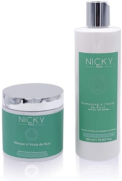 Shampoing + Soin Masque Pack RICIN - Nicky Paris Cosmetics - Huile de Ricin - Pousse des Cheveux - Fortifiant