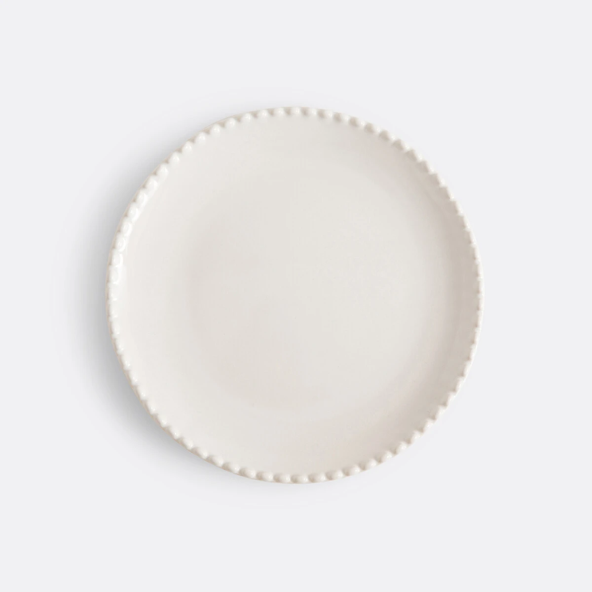 Lot 4 assiettes à dessert grès liseré perlé, Akoya