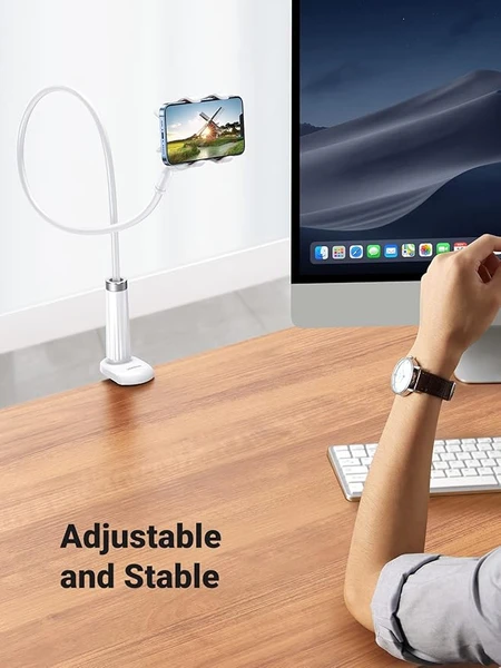UGREEN Support de téléphone col de cygne pour lit et bureau - Bras flexible à 360° - Compatible avec iPhone 14 Pro Max 13 12, Switch, Galaxy S21 S20 A51 A21s, Redmi Note10, Huawei
