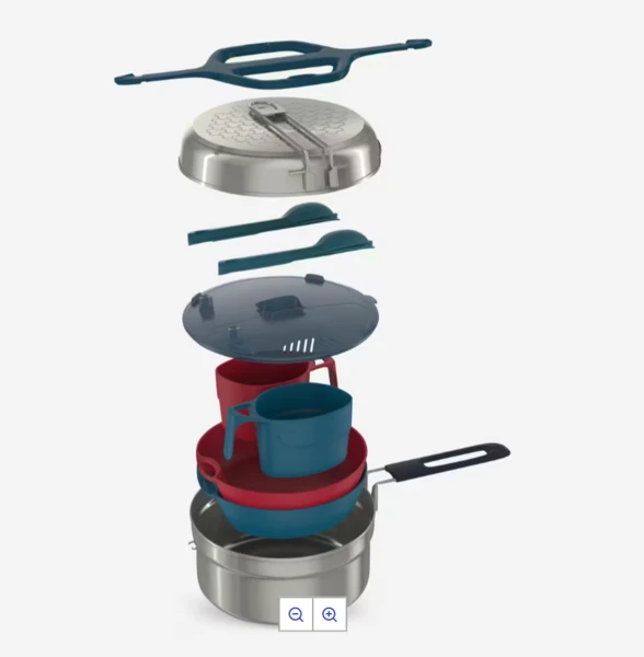 Popote camp du randonneur 500 inox + revêtement anti-adhésif 2 personnes 2,1l