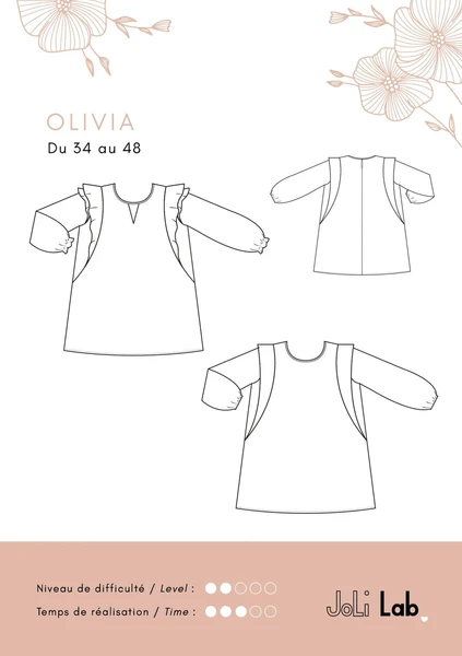 Blouse Olivia - Patron Couture PDF ou Pochette