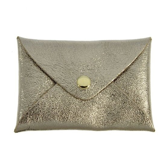 Porte cartes origami cuir irisé bronze