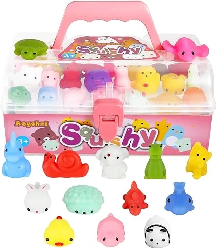 Aeyohni Squeeze Toys Squishy Lot de 50 Jouets pour fête d'enfant, Cadeaux de Pâques, Cadeau de Noël, Salle de Classe, Cadeau d'anniversaire, soulagement du Stress