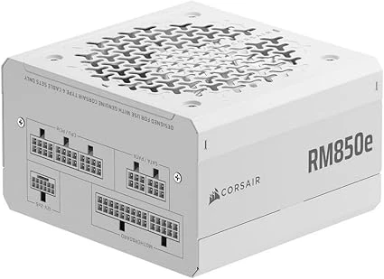 CORSAIR RM850e (2025) Bloc d'alimentation ATX entièrement modulaire à Faible Bruit avec câble 12 V-2 x 6 - Conforme aux Normes ATX 3.1 et PCIe 5.1, efficacité Cybenetics Gold, condensateurs nominaux