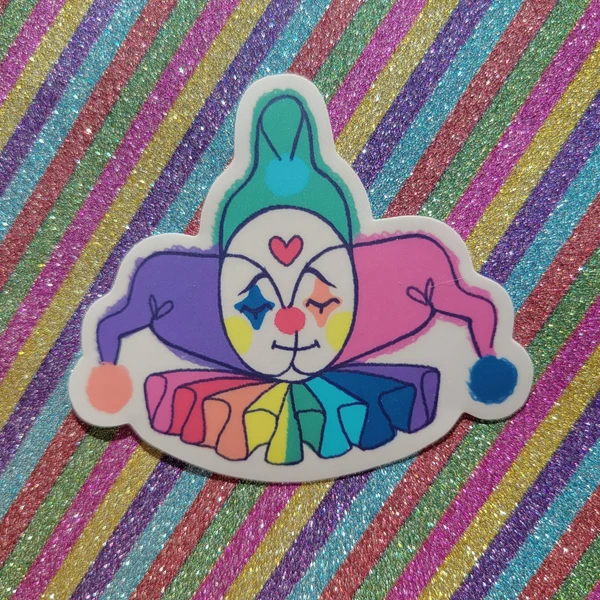 Merging Kiss Clowns Matte Sticker