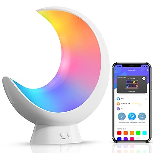 [DEJA ACHETÉ ✅] - Ecolor Lampe de Chevet, avec Changement de Couleur Segmentée, Lampe Tactile à l'intensité Variable pour la Chambre à Coucher, Rythme Musique Synchronisé
