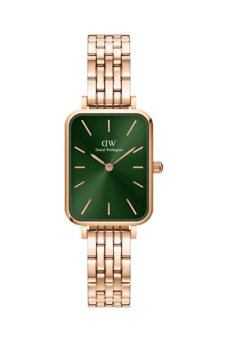Montre à quartz en acier - Doré rose et vert - 150039 - Daniel Wellington