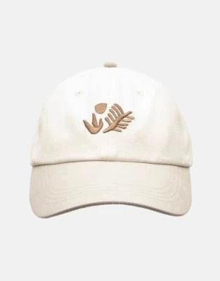 Pull&Bear - Casquette à fleurs brodées - Beige
