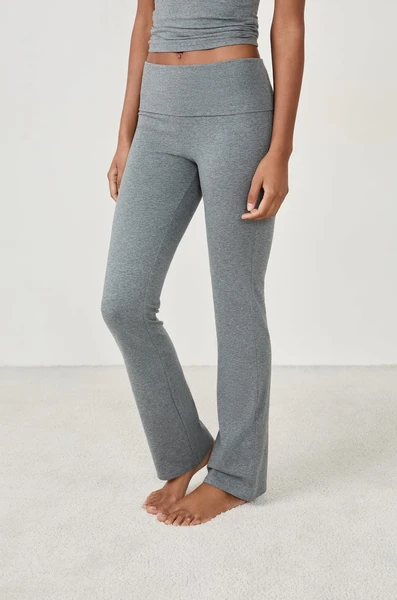 Pantalon de pyjama évasé en coton et modal