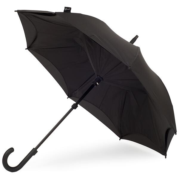 Reverse inside out umbrella - Black - Curved handle