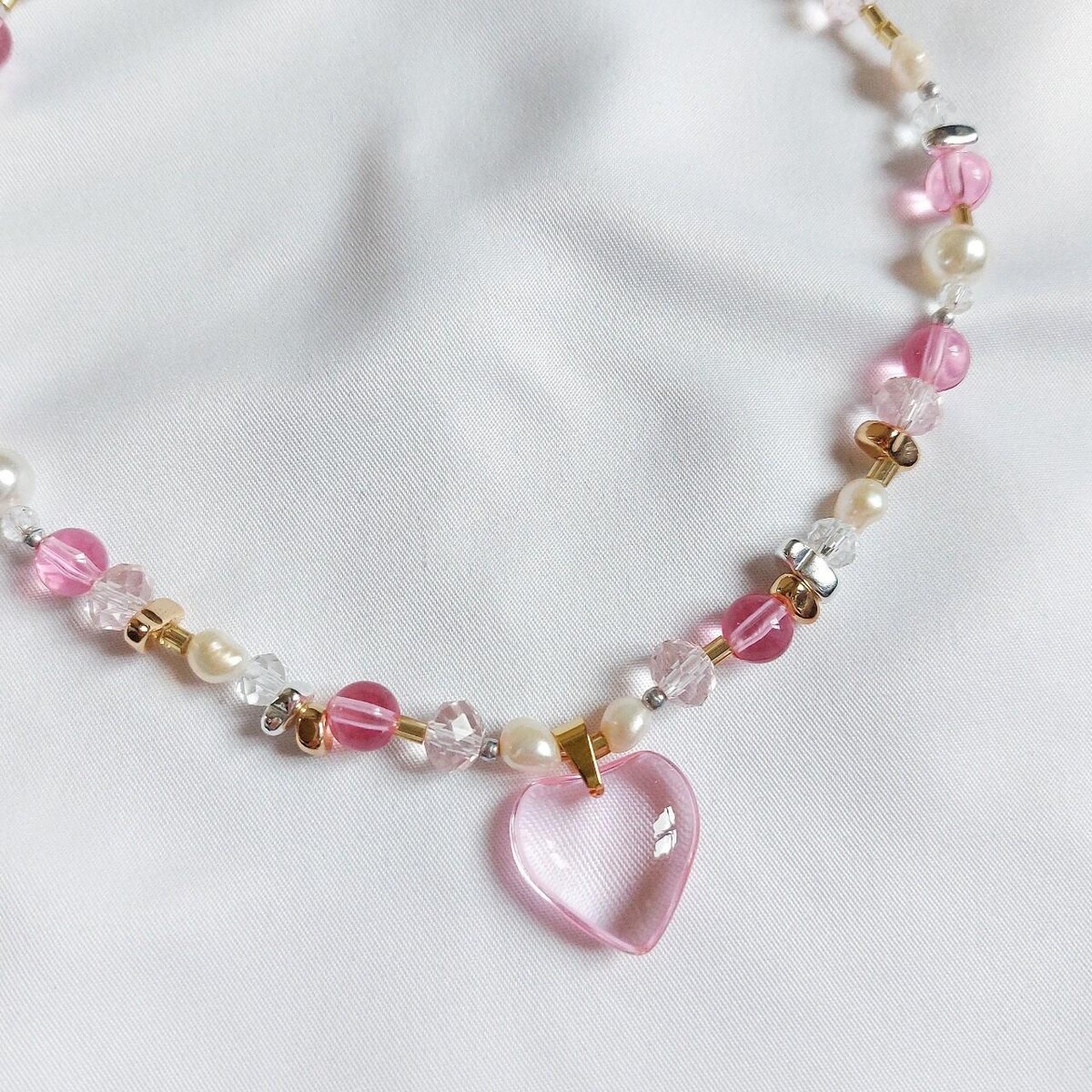 Upcycled necklace "my eternity". 💗✨️ It was made with...