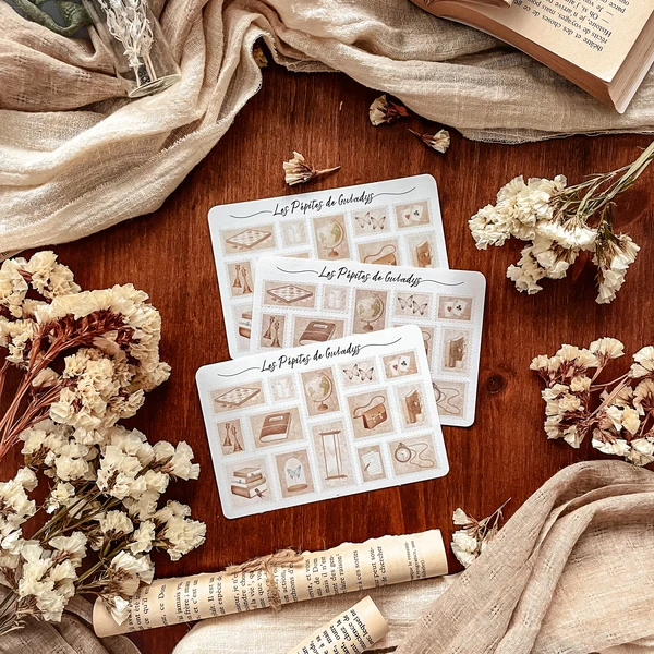 Petite planche de stickers timbres Academia