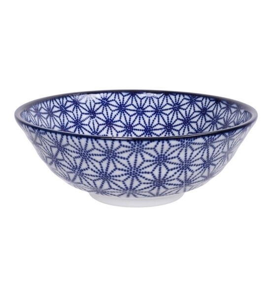Saladier porcelaine Nippon Blue bleu et blanc Ø21 cm Tokyo Design Studio blanc | BHV MARAIS